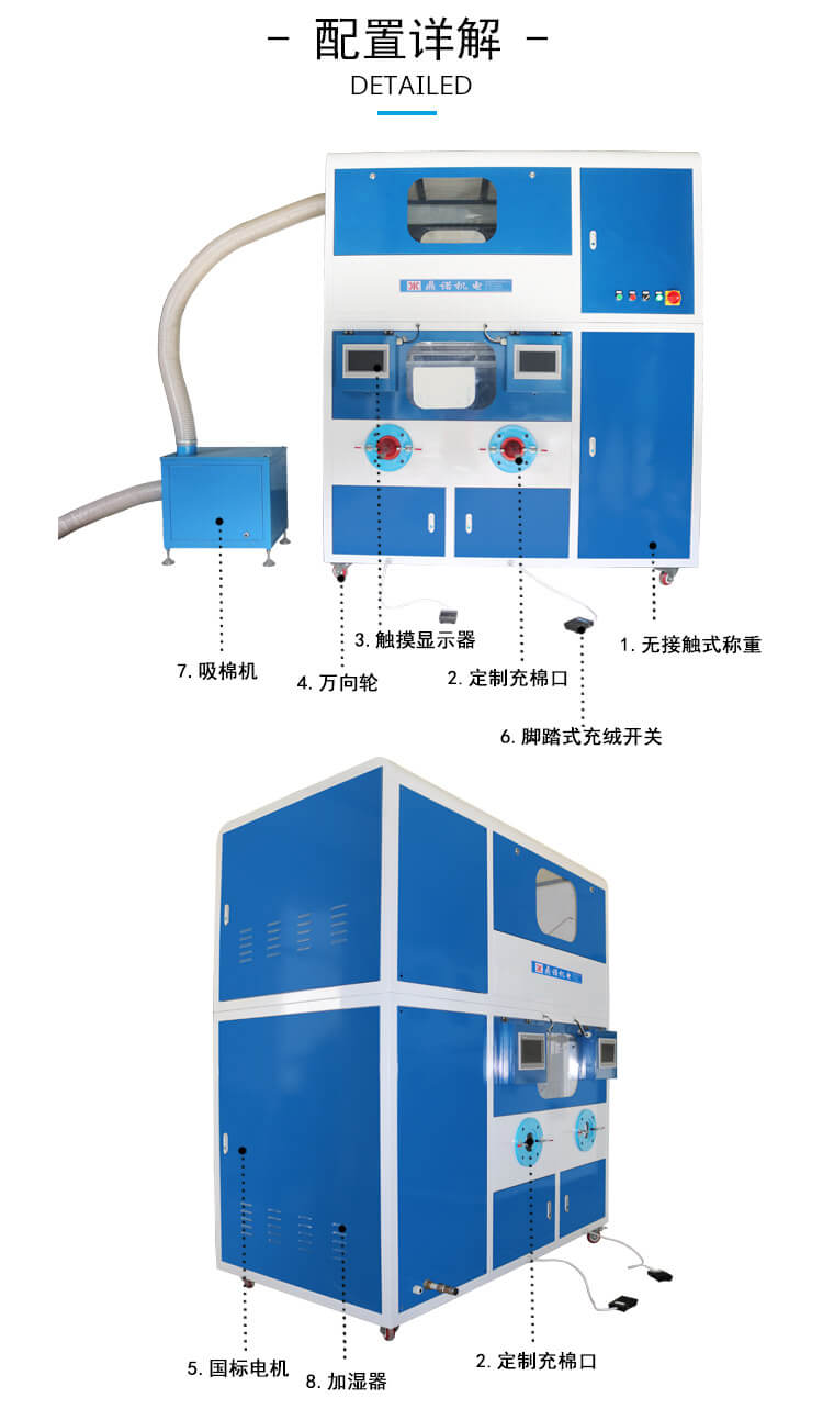 DN-CM2100-4四頭流量充絨充棉一體機產(chǎn)品細節(jié)2